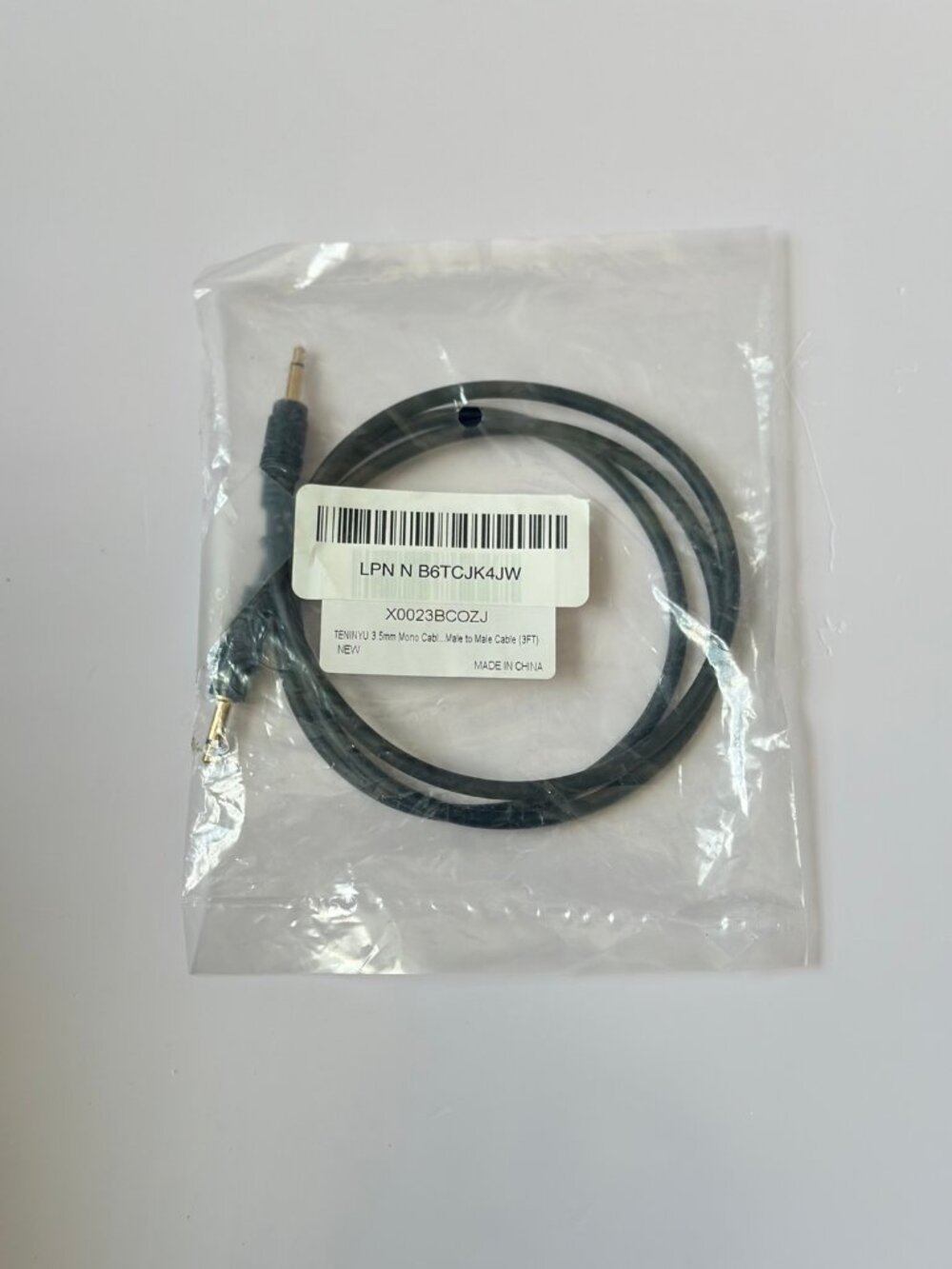 TENINYU 3.5mm Mono Audio Cable - Male to Male, 3ft, New